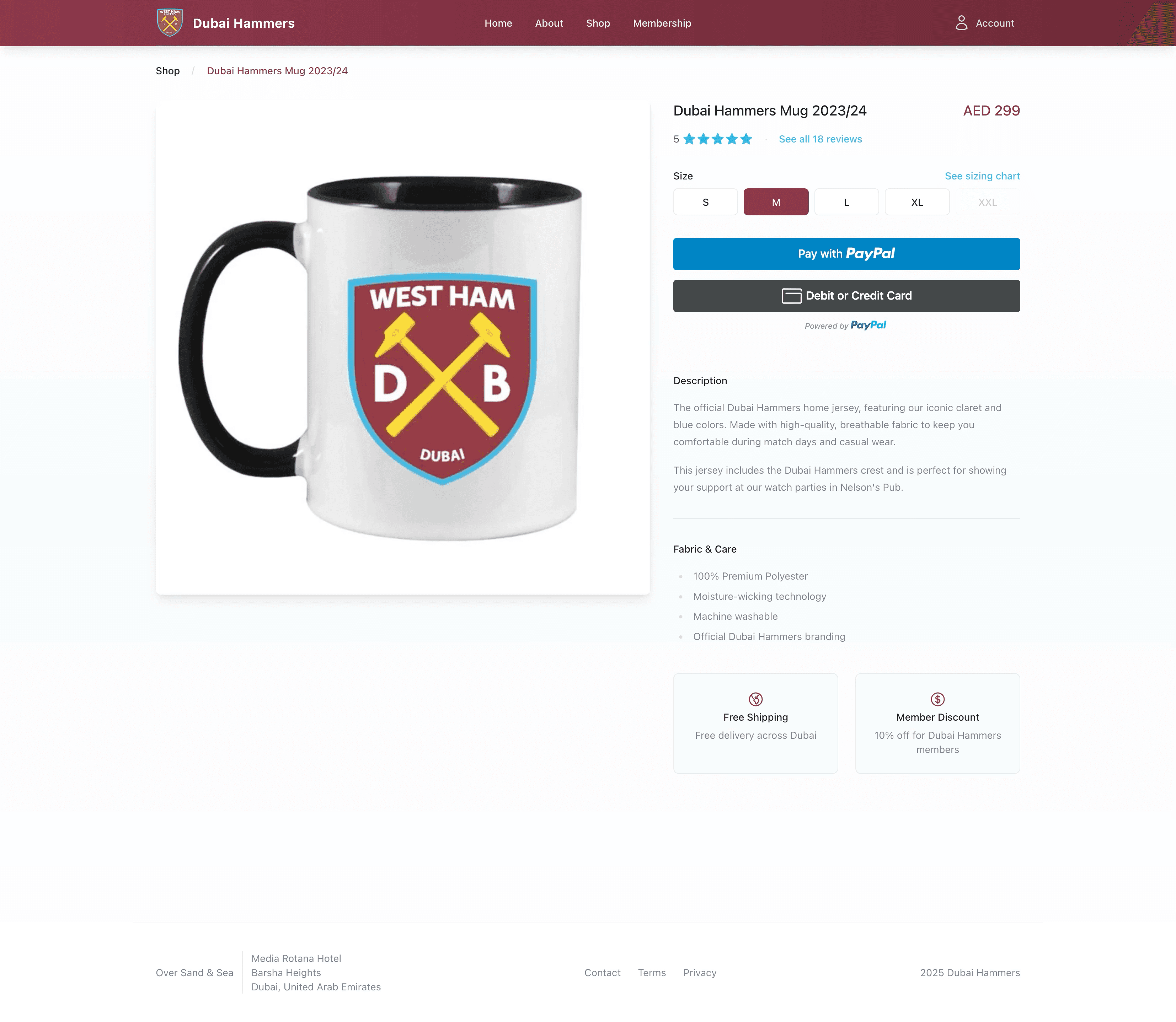 Dubai Hammers website screenshot